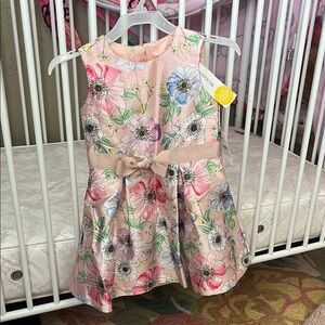 Floral Sleeveless Dress with Bow